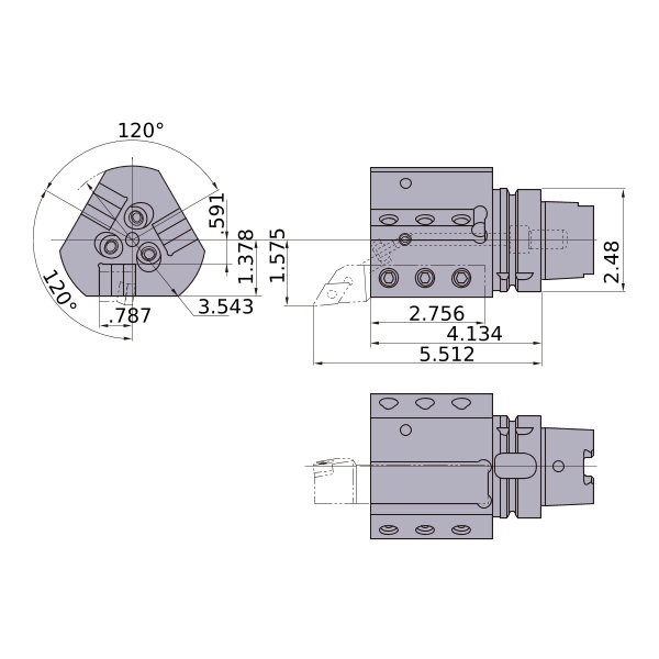 三菱マテリアル バイト H63TH-EV2020R-105-3 (HSK・T工具) - その他DIY