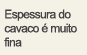 Espessura do cavaco é muito fina
